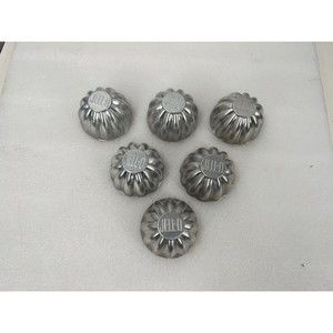 Vintage Aluminum JELL-O Individual Fluted Jello Molds Baking Tins Set Of 6